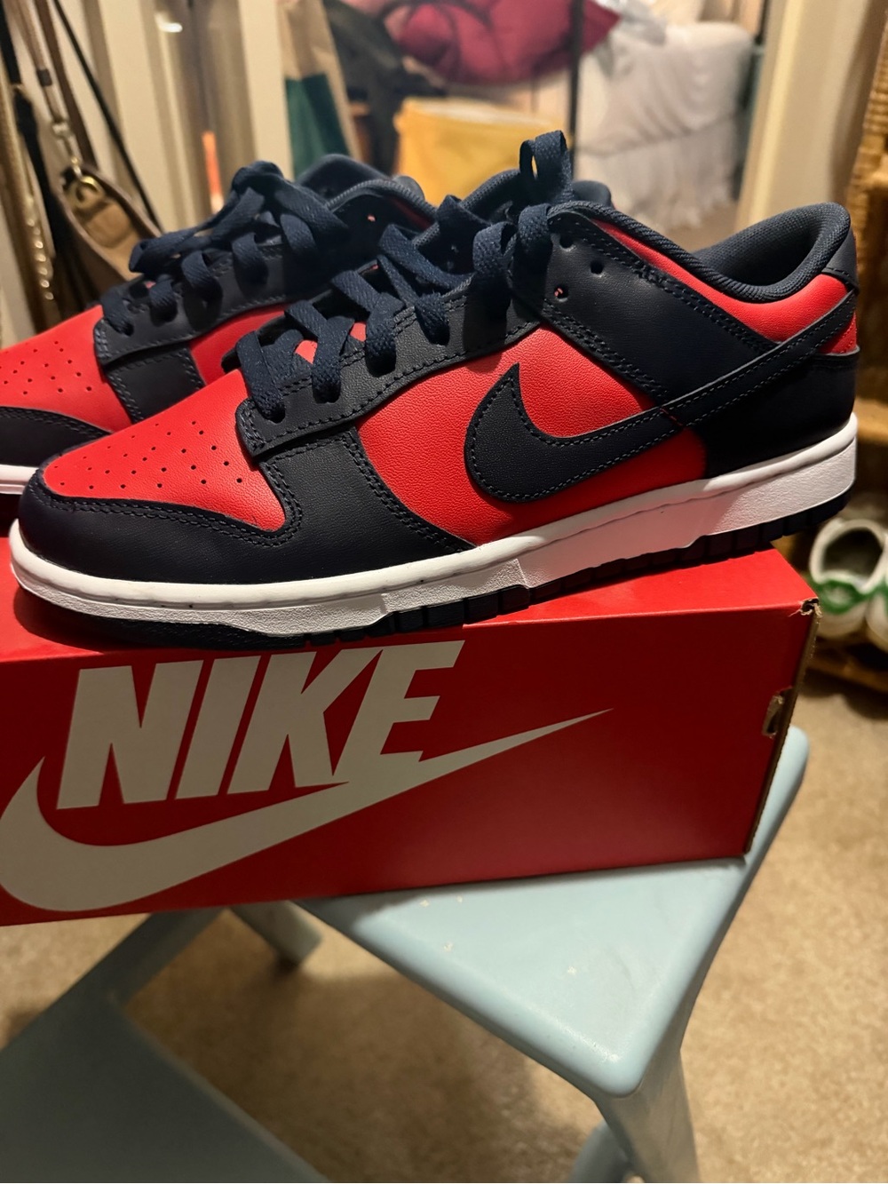 Nike dunk retro Red and Navy Low-Top Sneakers